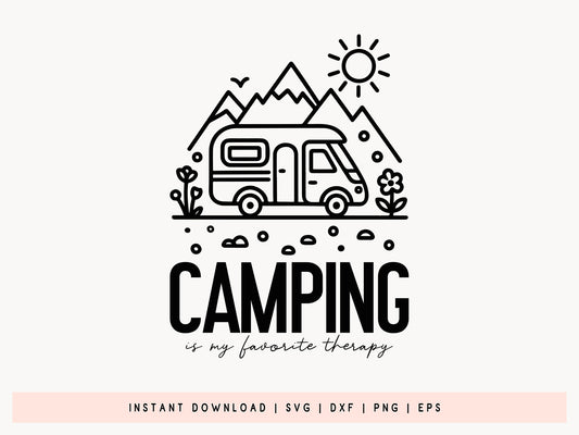 Camping is My Favorite Therapy SVG Design