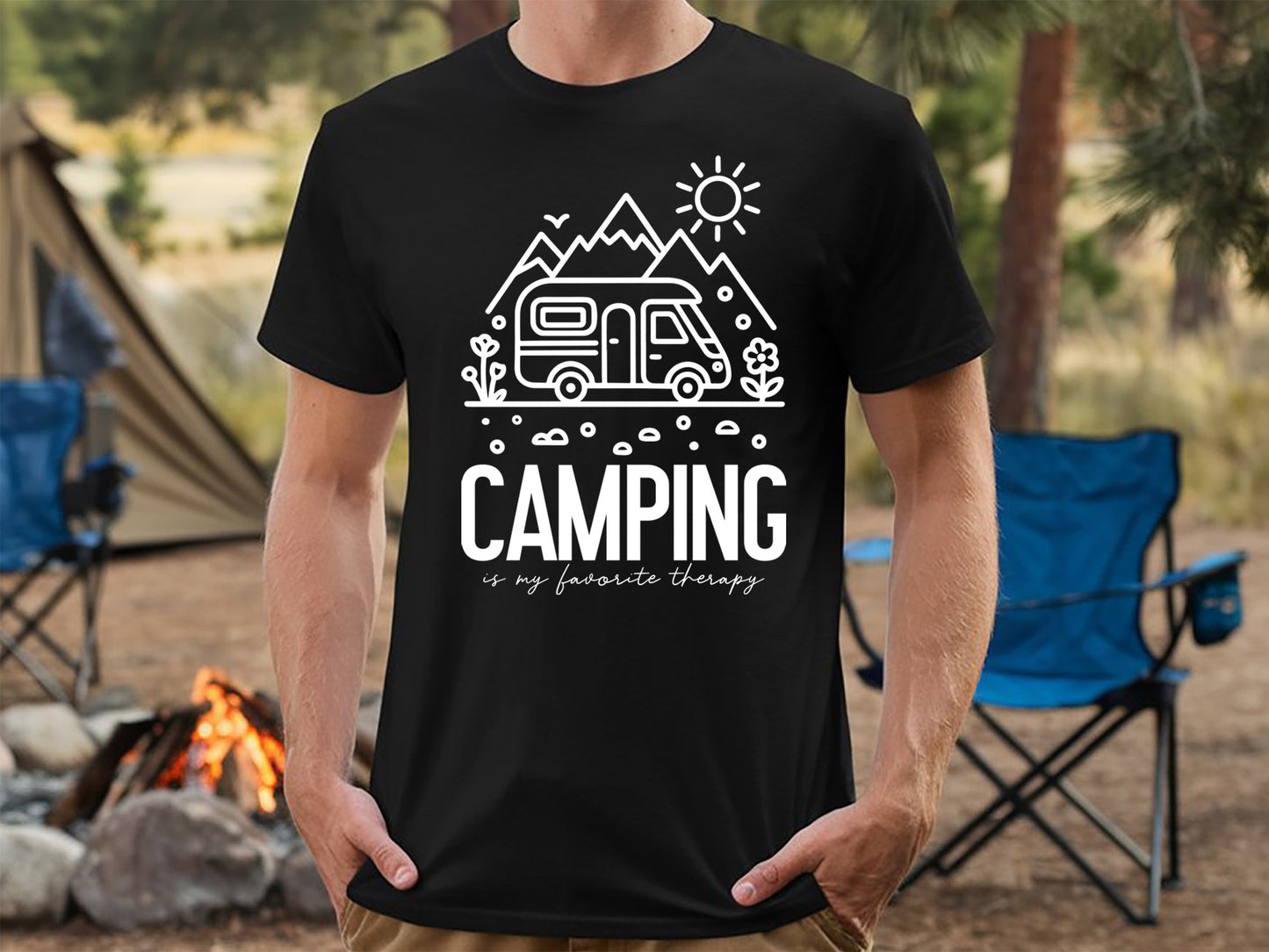 Camping is My Favorite Therapy SVG Design