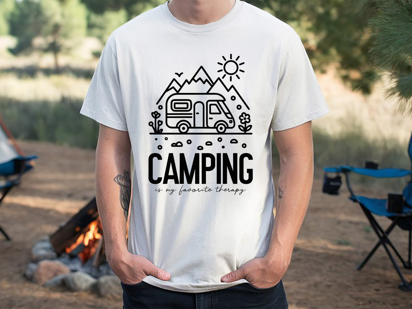 Camping is My Favorite Therapy SVG Design