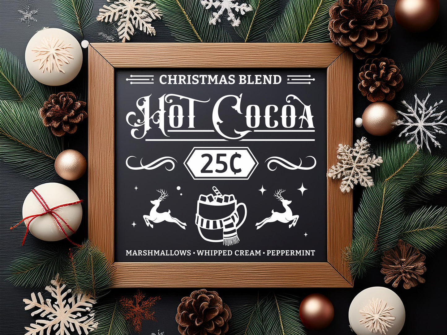 Christmas Blend Hot Cocoa Sign SVG Free