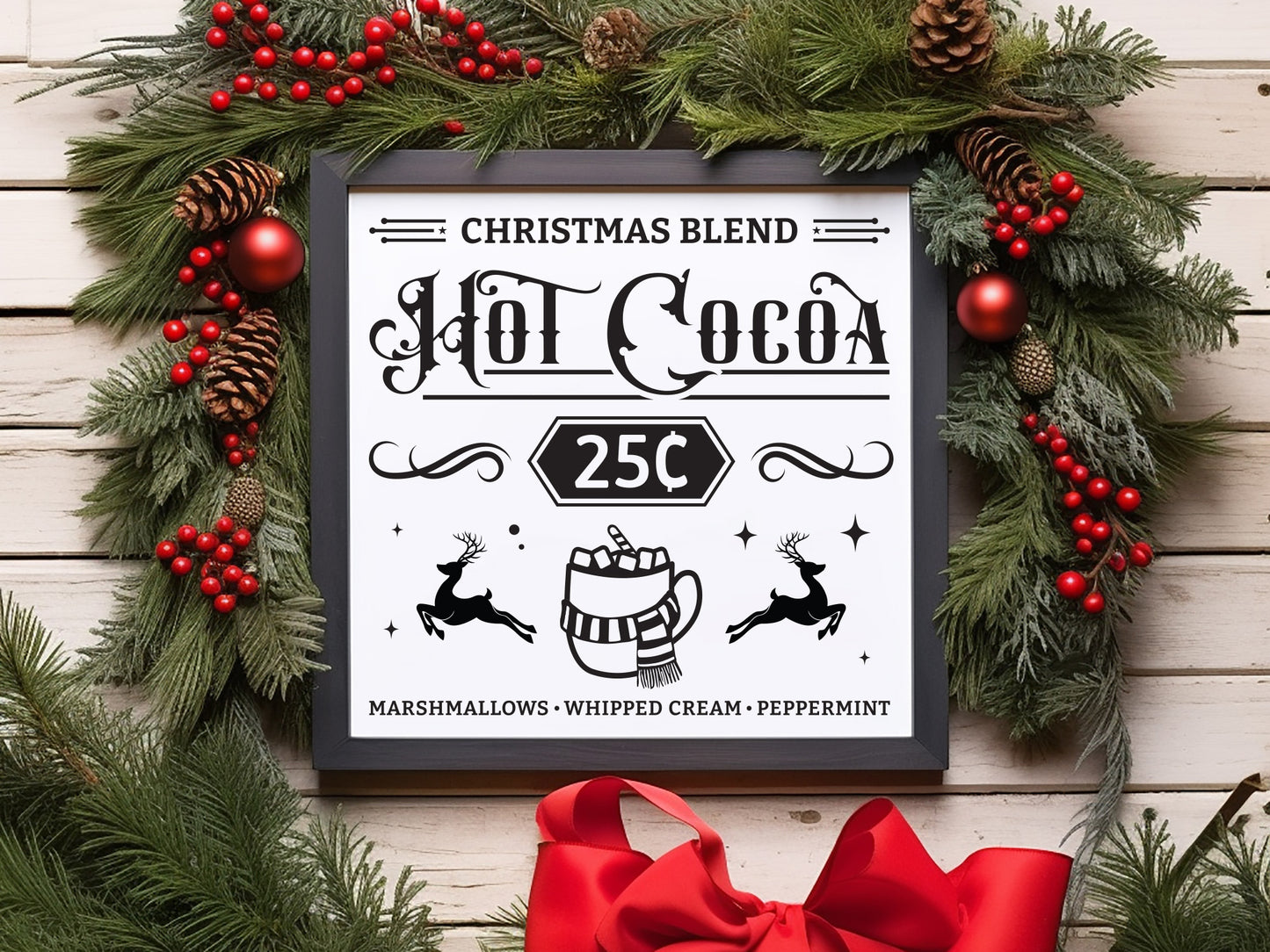 Christmas Blend Hot Cocoa Sign SVG Free