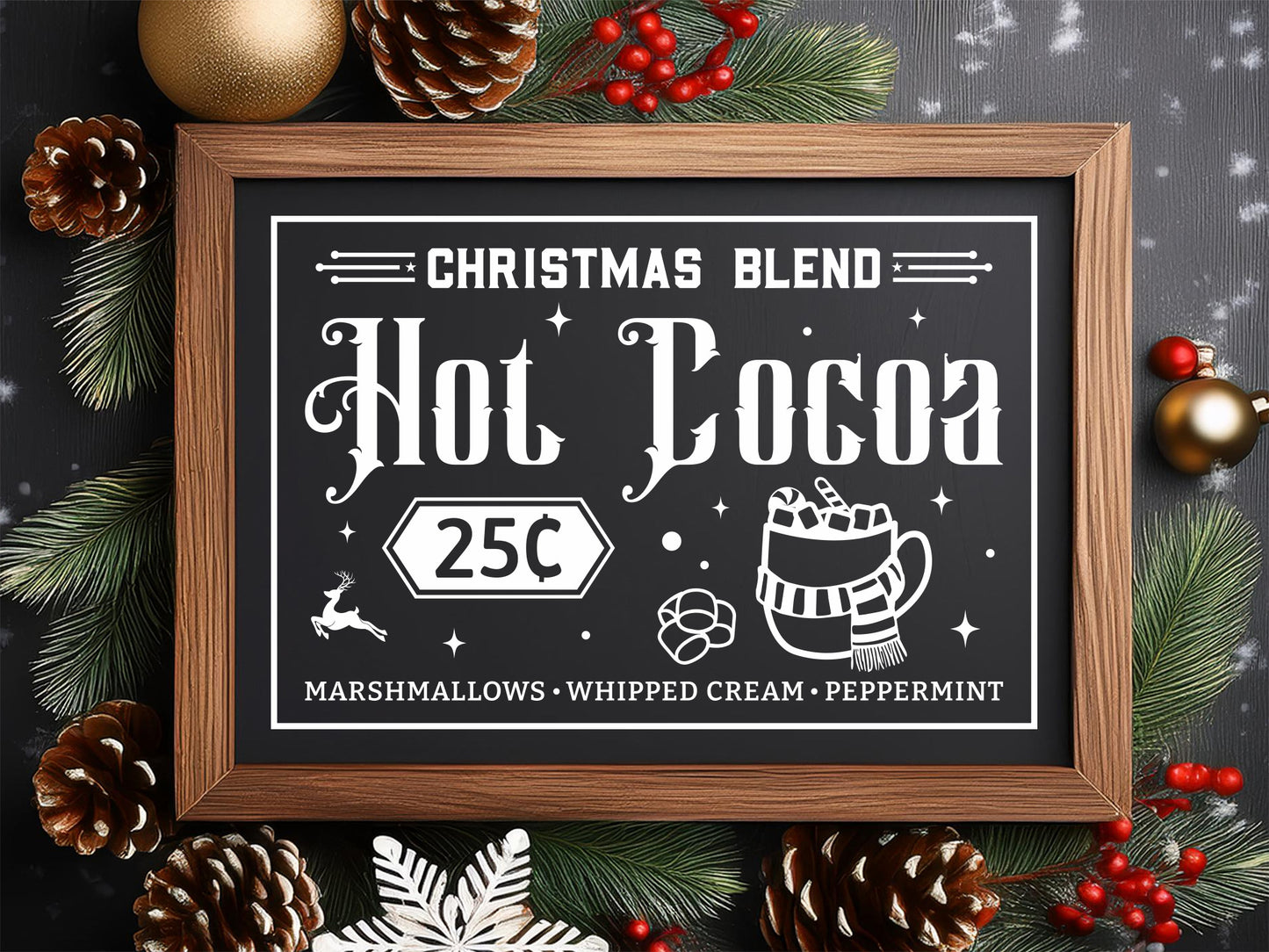Christmas Blend Hot Cocoa Sign SVG