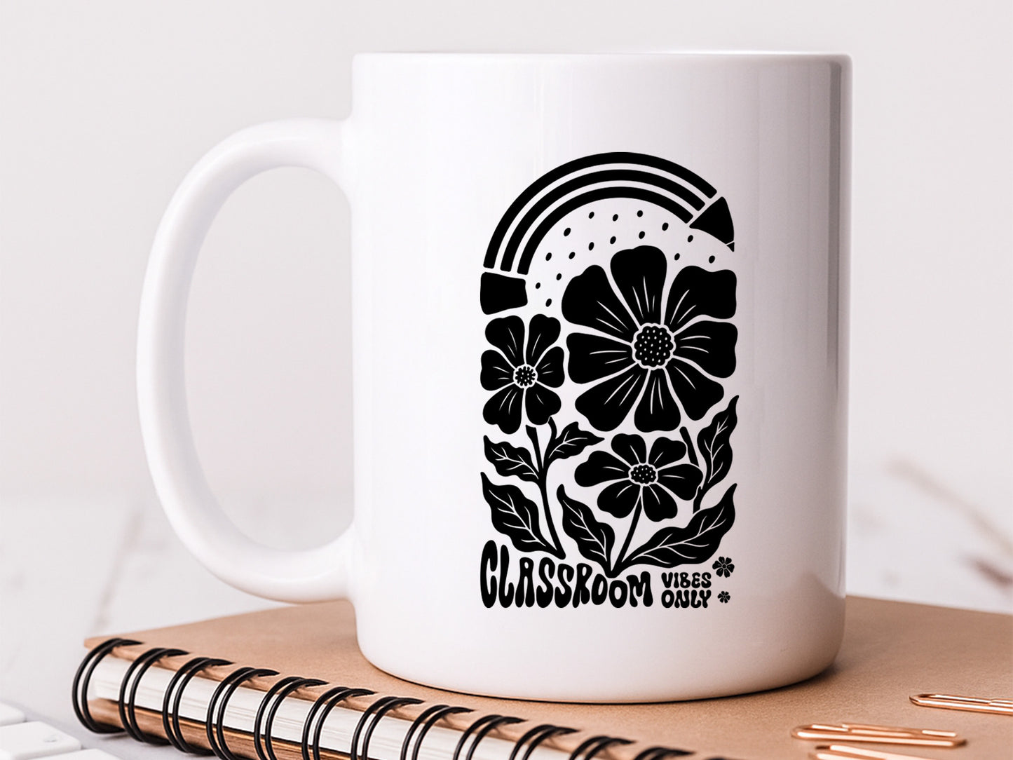 Classroom Vibes Only, Boho Floral Teacher SVG