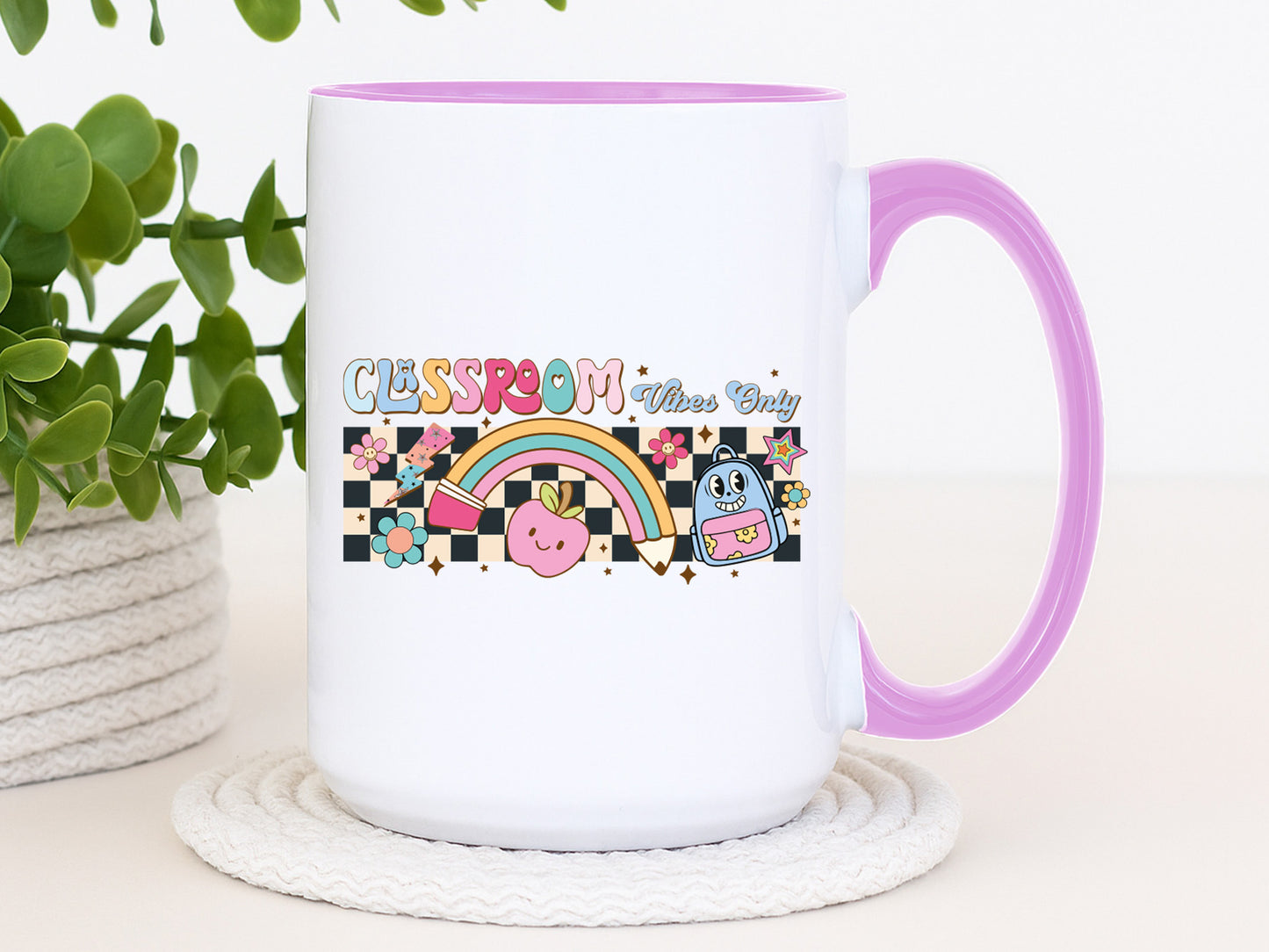 Classroom Vibes Only, Groovy Teacher PNG Sublimation