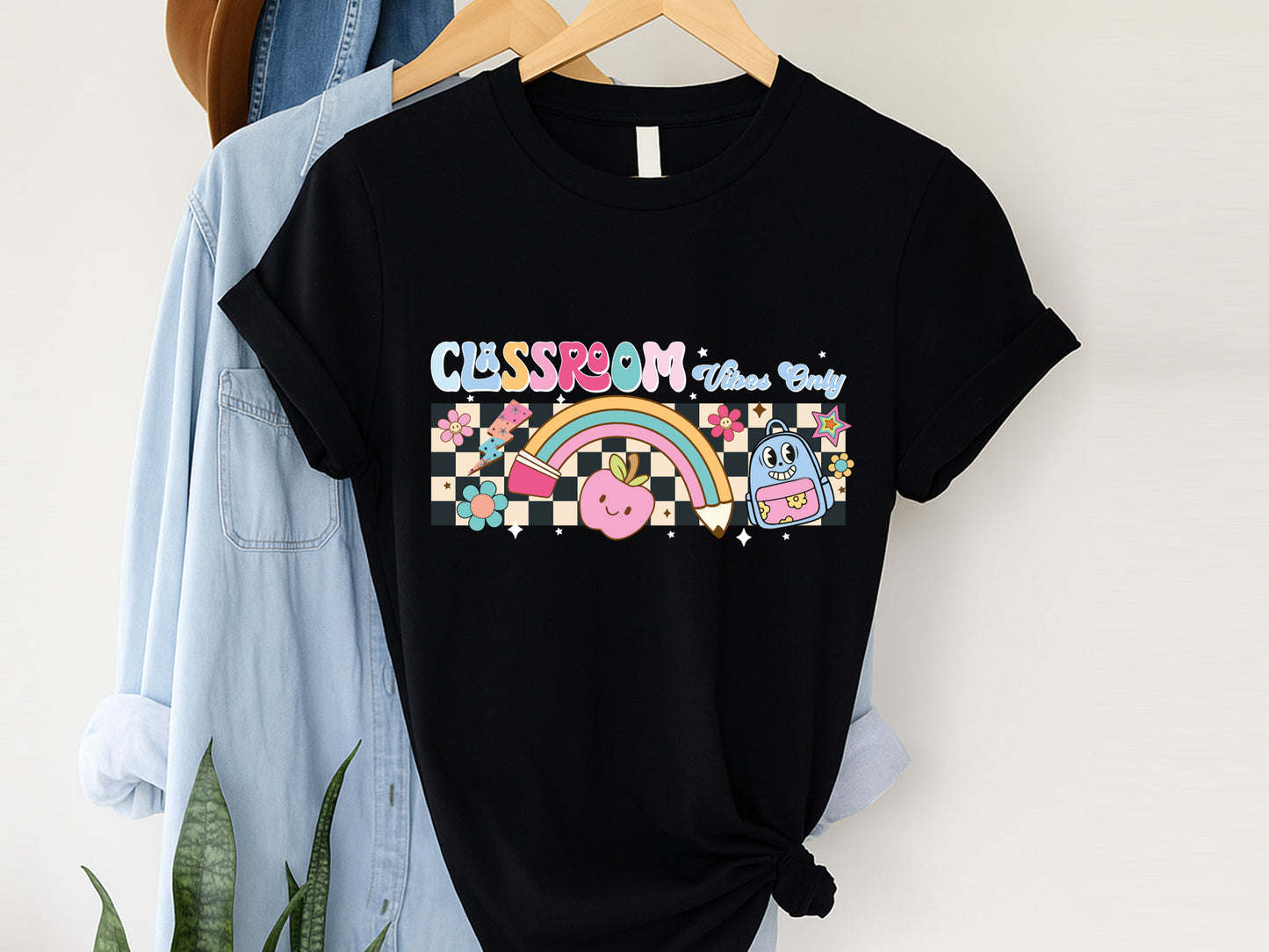 Classroom Vibes Only, Groovy Teacher PNG Sublimation