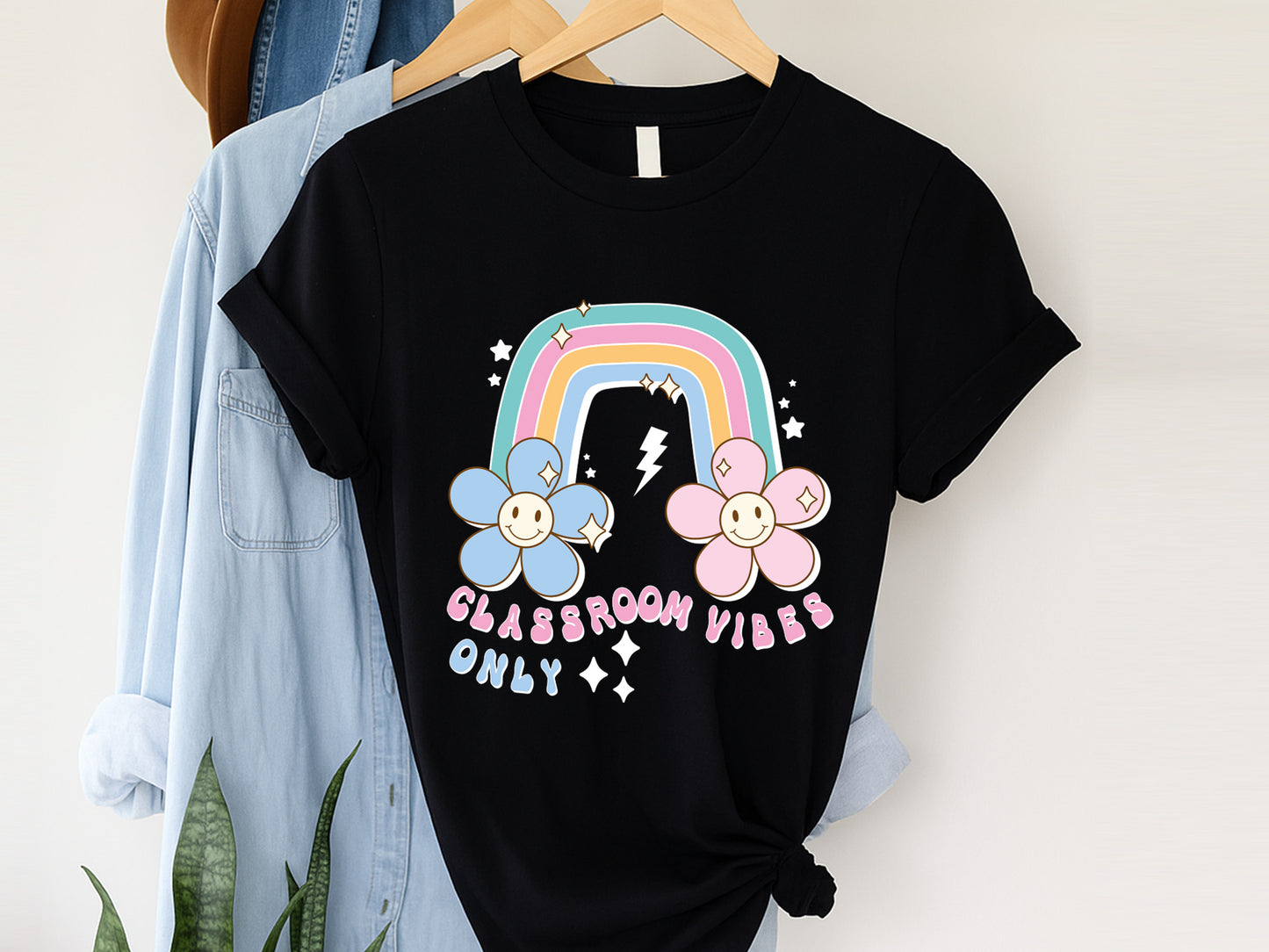 Classroom Vibes Only, Groovy Teacher Sublimation