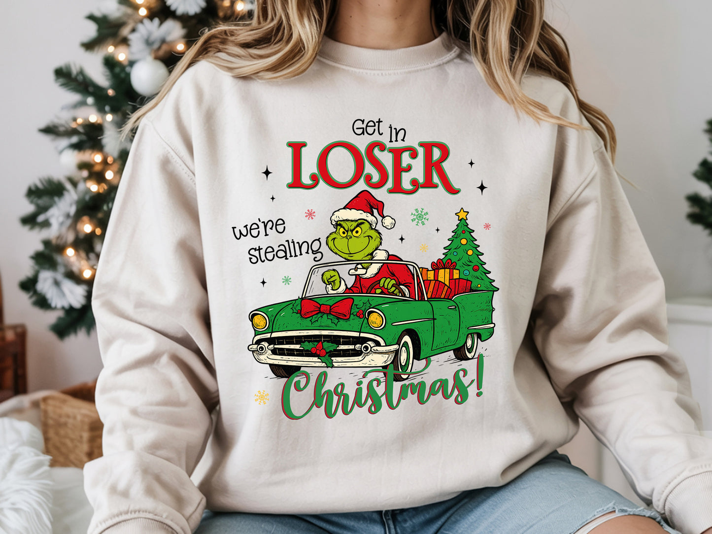 Coquette Get in Loser We're Stealing Christmas Sublimation