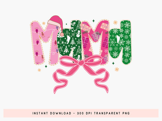 Coquette Mama Christmas Sublimation Transfer
