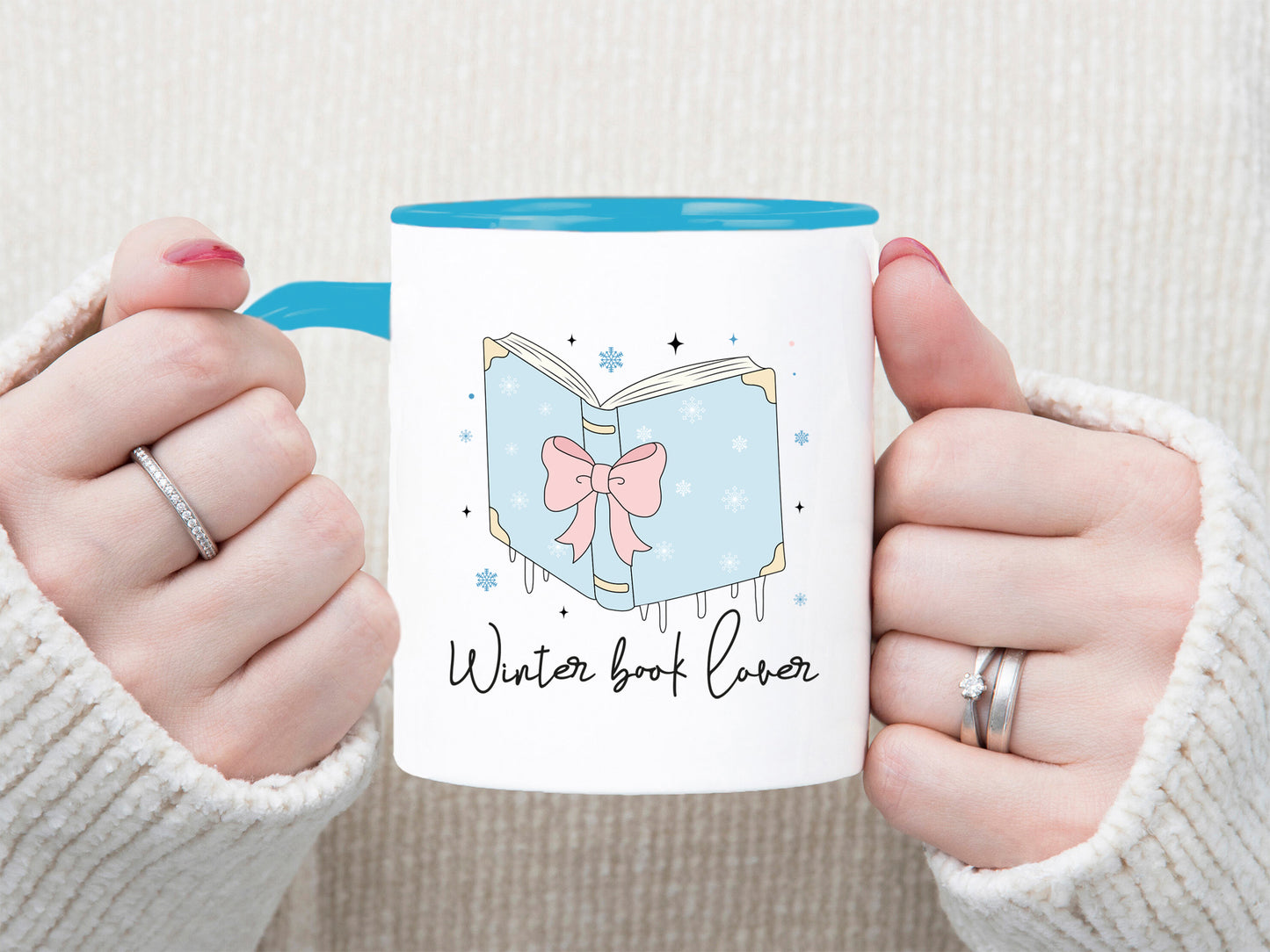 Coquette Winter Book Lover Sublimation PNG