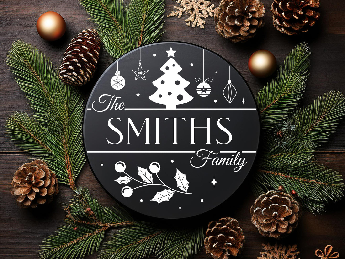 Custom Christmas Family Name Sign SVG