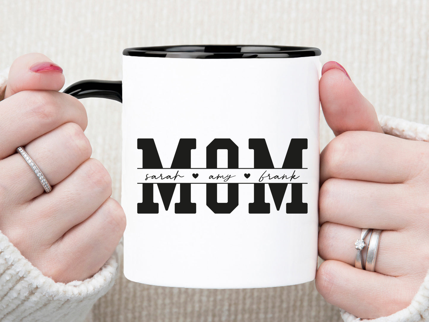Custom Name Mom Split Monogram SVG Design