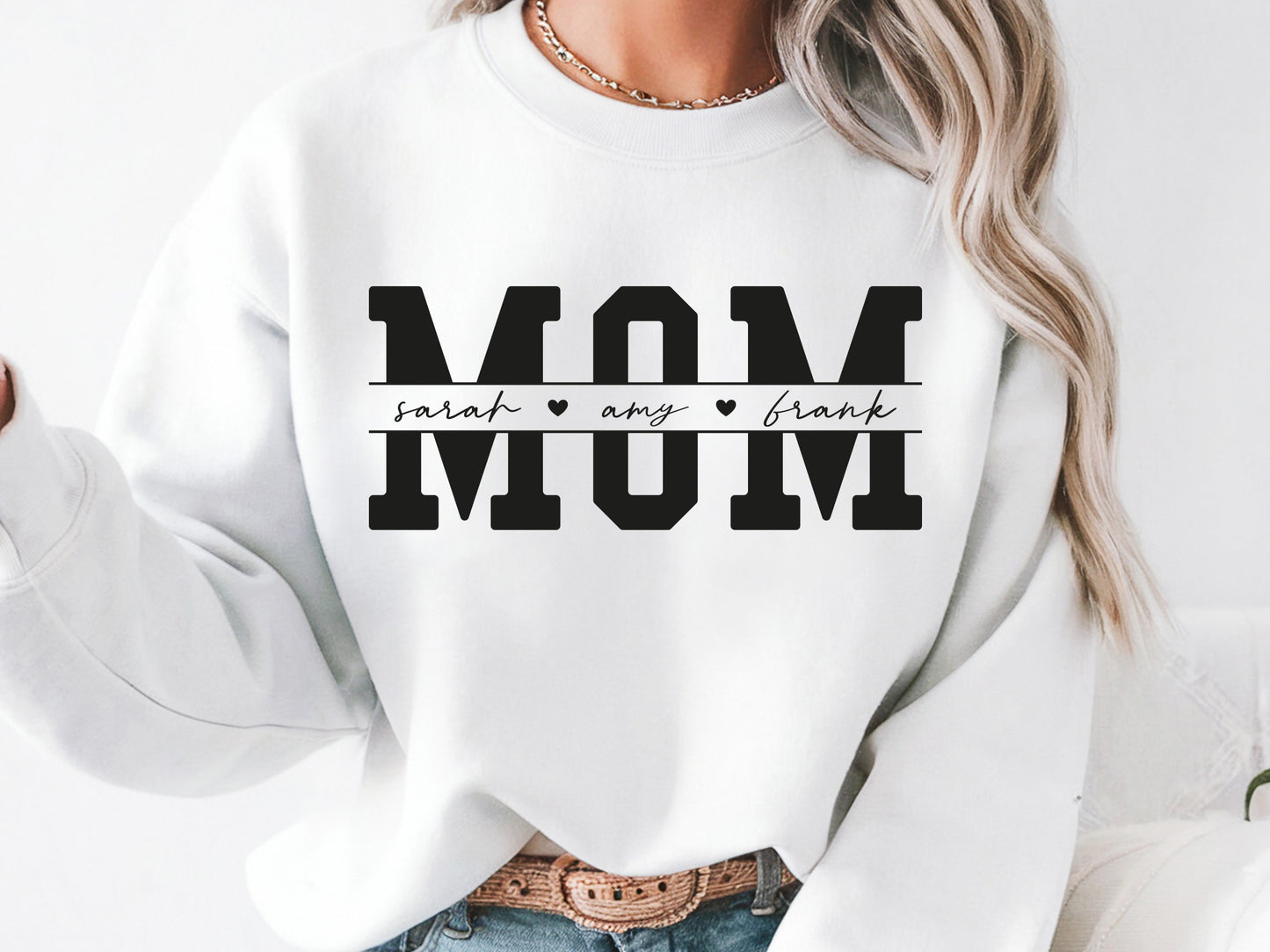 Custom Name Mom Split Monogram SVG Design
