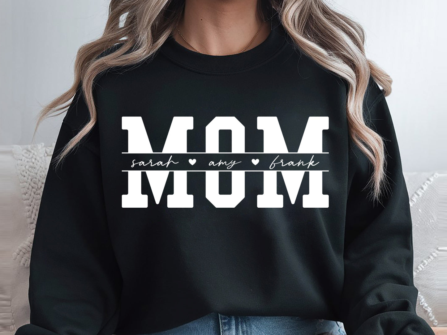 Custom Name Mom Split Monogram SVG Design