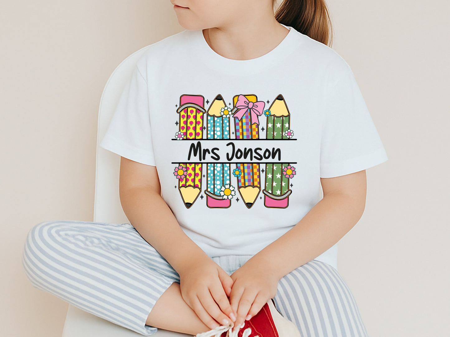 Custom Name Split Preppy Back to School Sublimation
