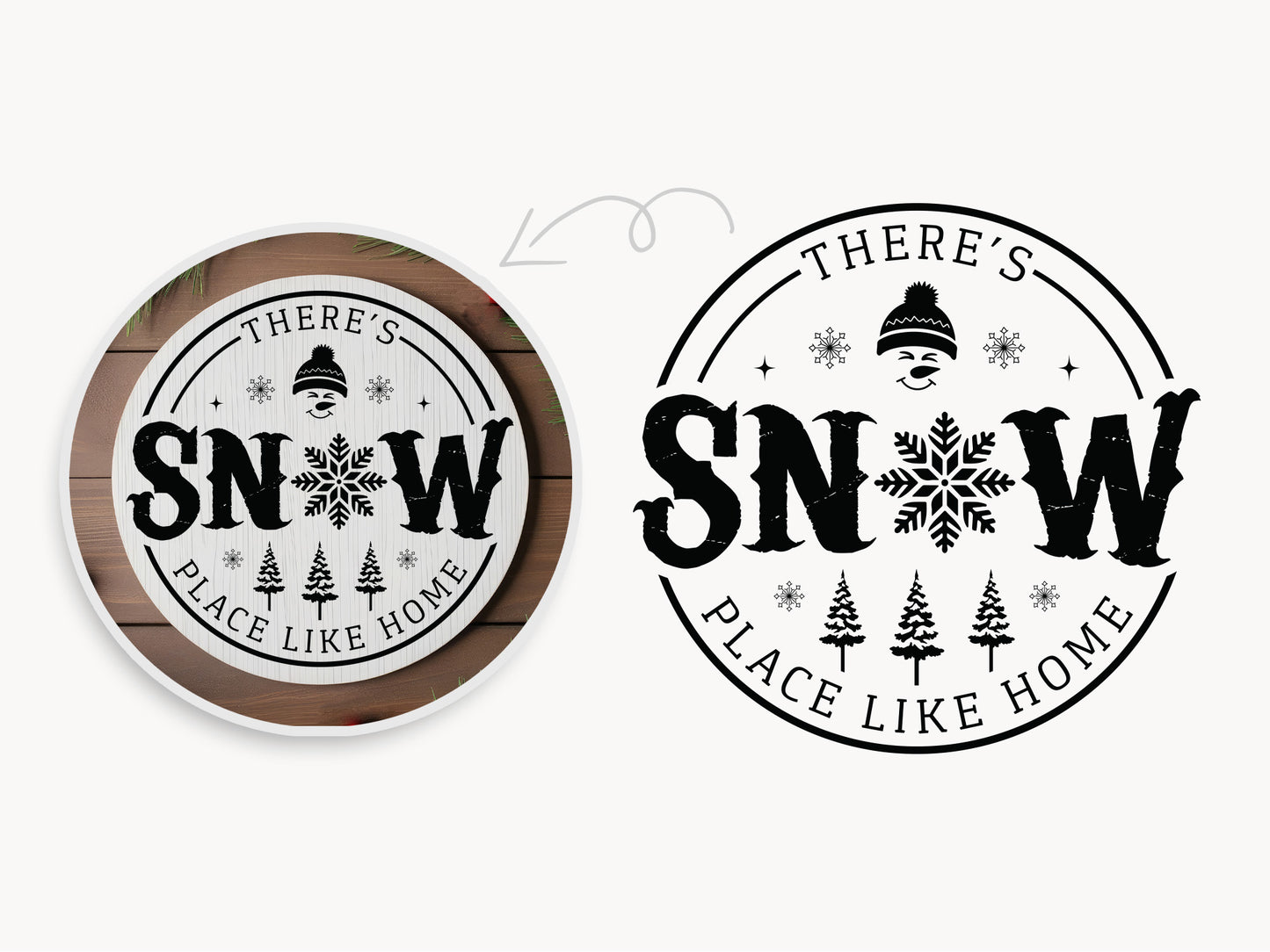 Cute Winter Sign SVG - There's Showplace Like Home