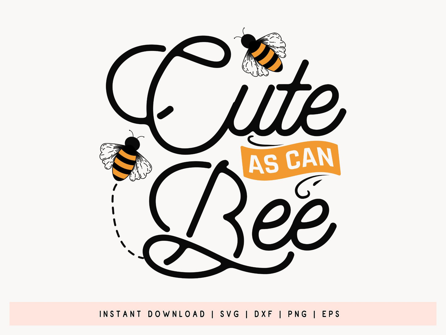 Cute as can Bee SVG Vector