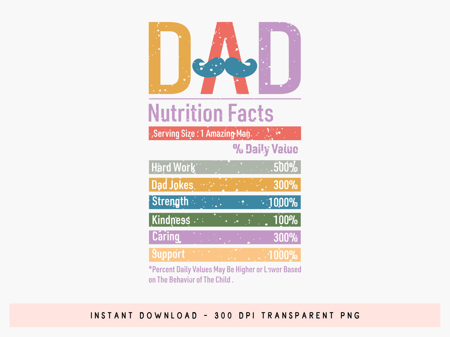 Dad Nutrition Facts, Fathers Day Sublimation