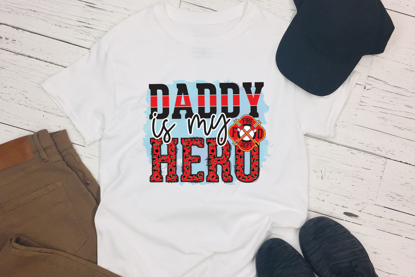 Daddy is My Hero, Firefighter PNG Sublimation