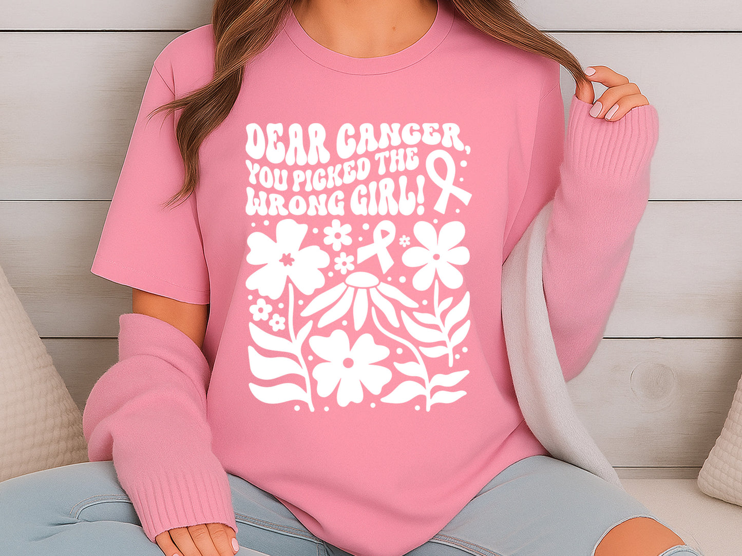 Dear Cancer You Picked the Wrong Girl Floral SVG