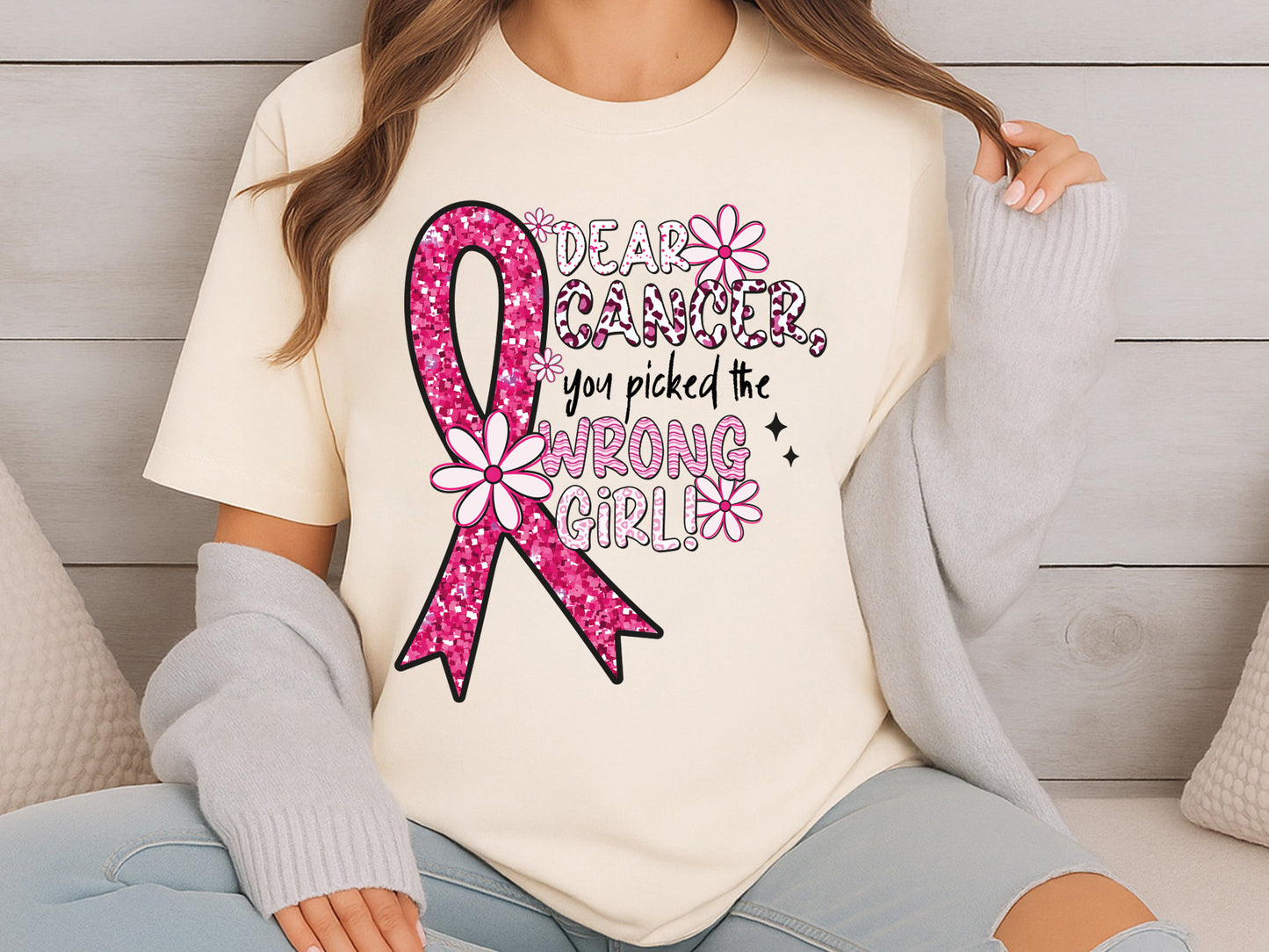 Dear Cancer You Picked the Wrong Girl Preppy PNG