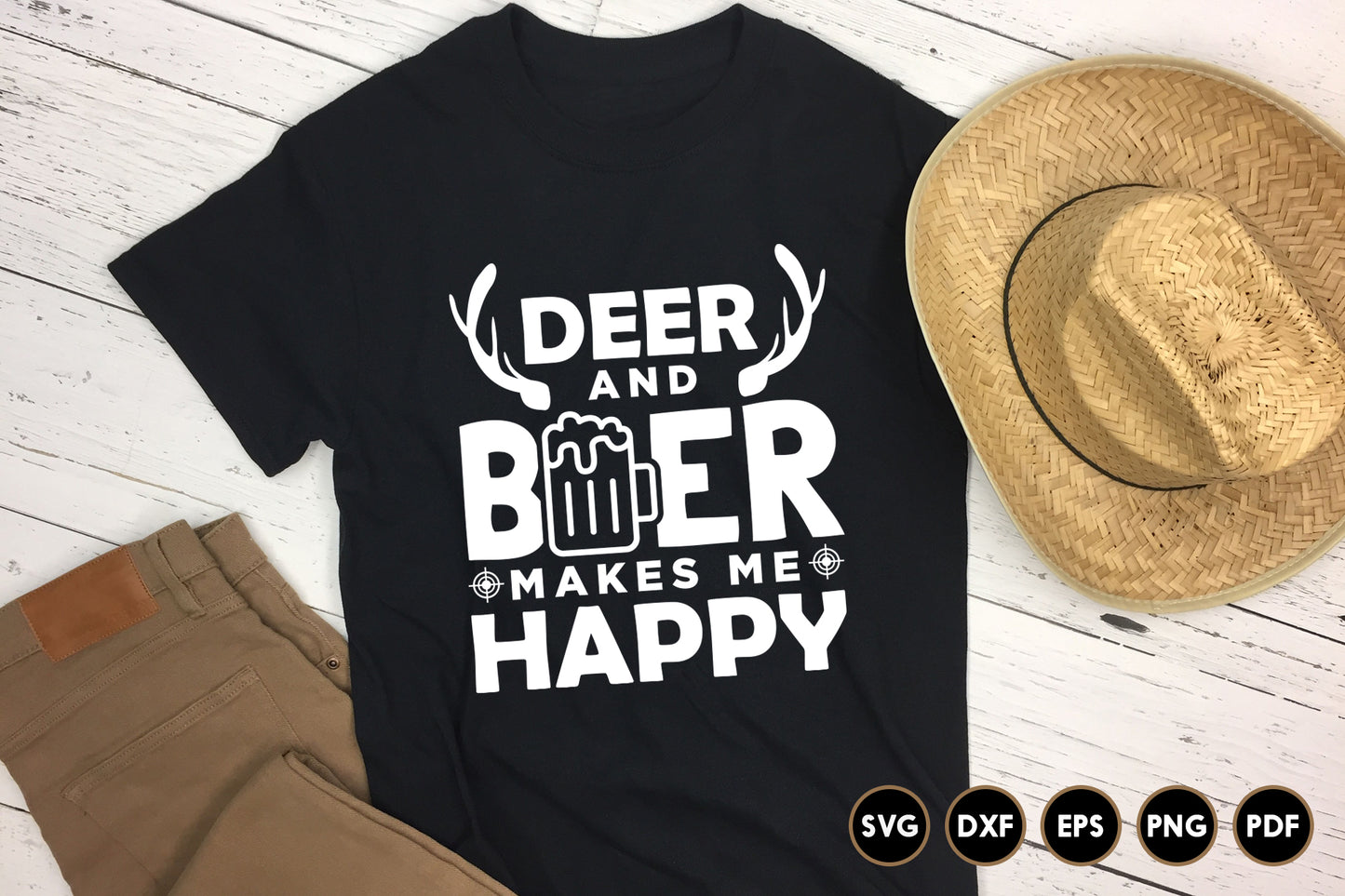 Deer and Beer Makes Me Happy, Hunting SVG