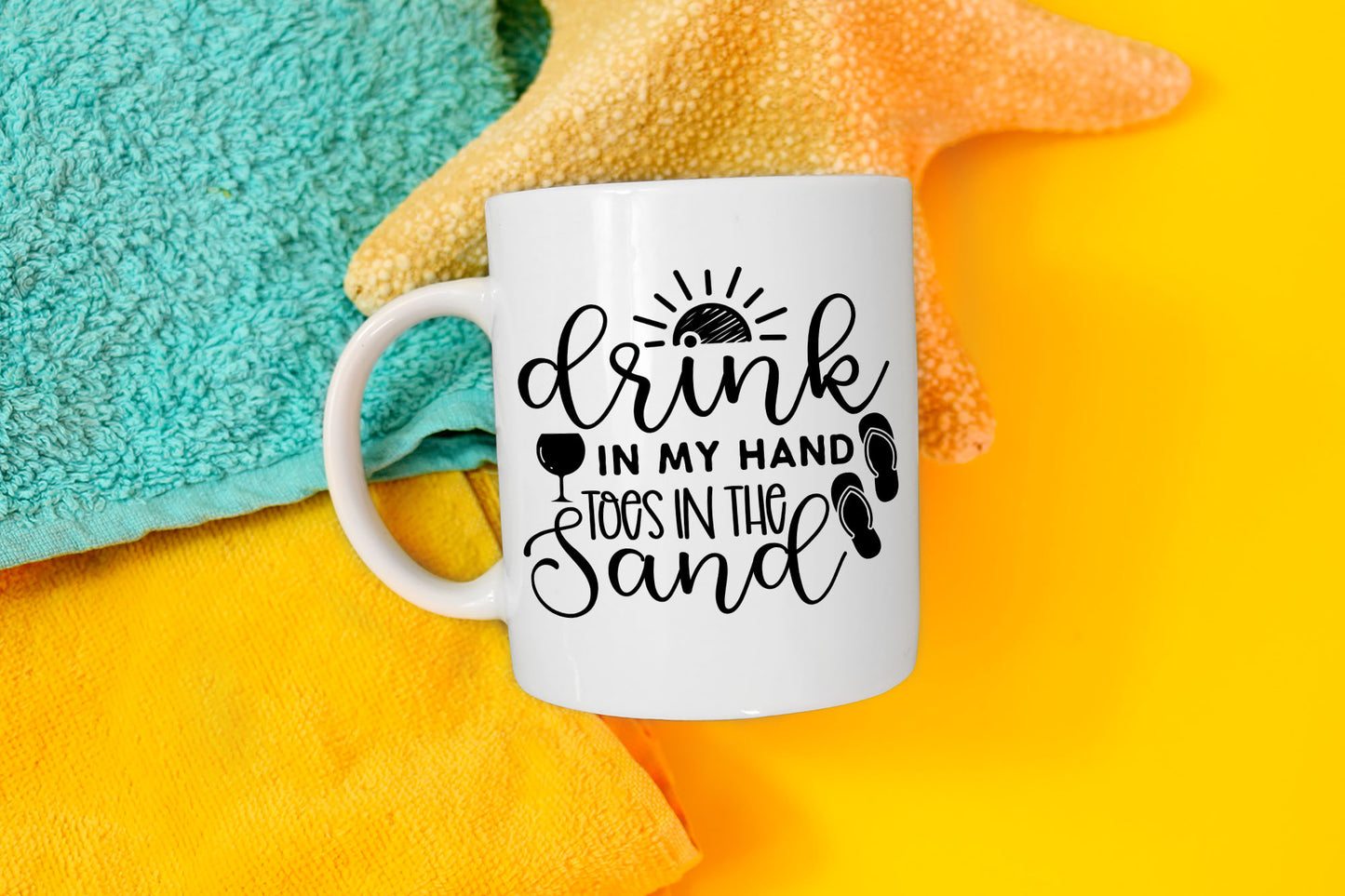 Drink in My Hand Toes in the Sand, Funny Beach SVG