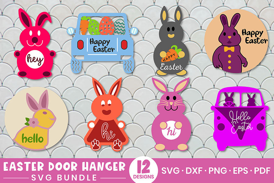 Easter Bunny Door Hanger - SVG Bundle