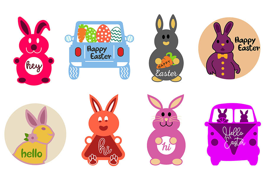 Easter Bunny Door Hanger - SVG Bundle