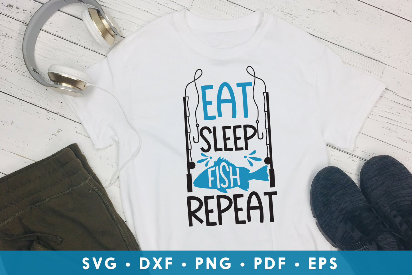 Eat Sleep Fish Repeat, Fishing SVG Funny