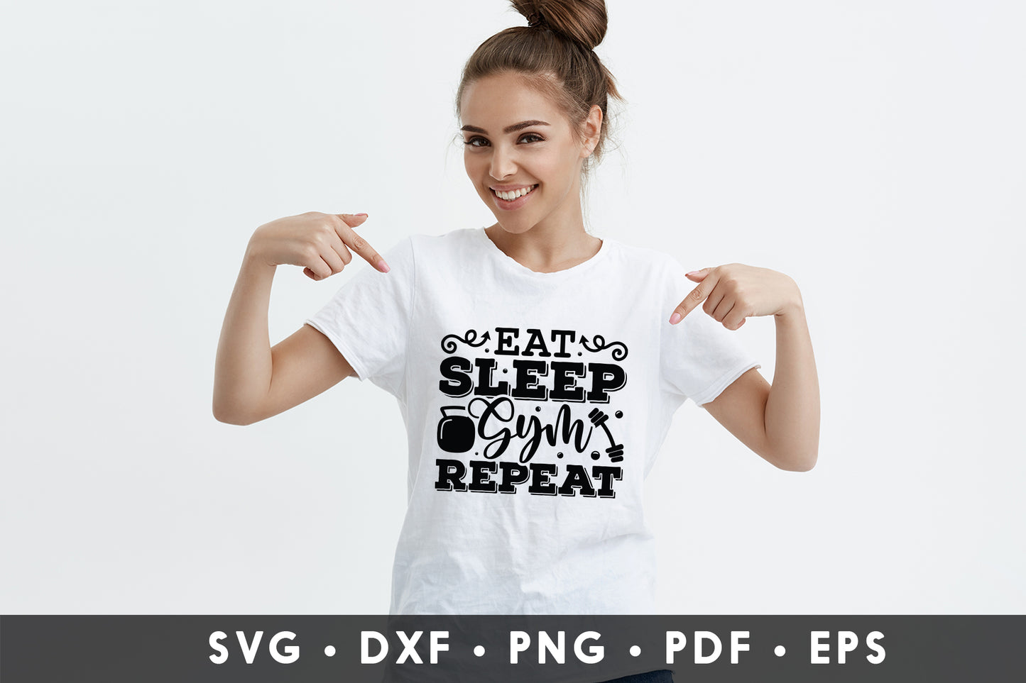 Eat Sleep Gym Repeat, Workout Shirt SVG