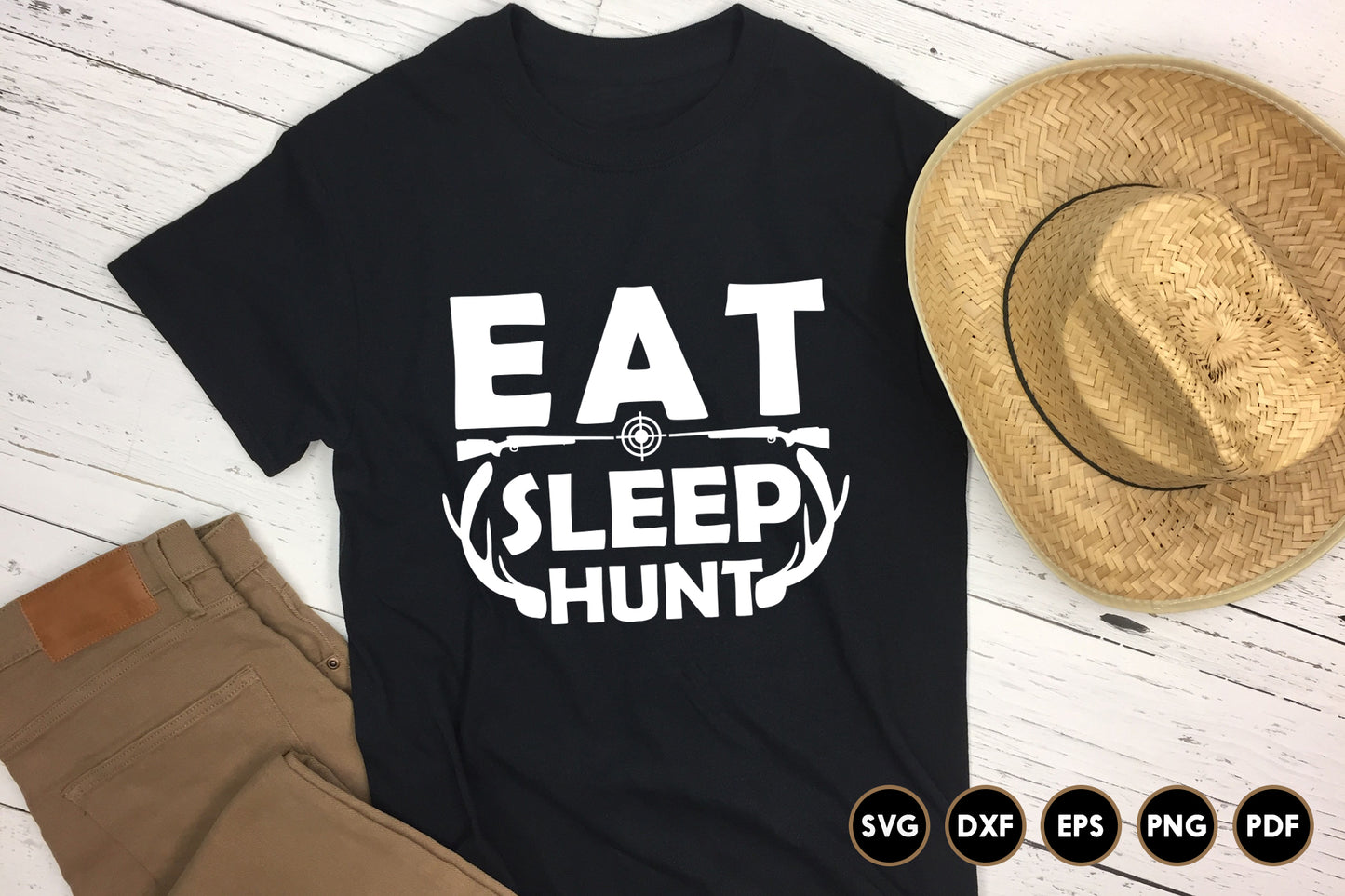 Eat Sleep Hunt Repeat, Hunting SVG Cut File