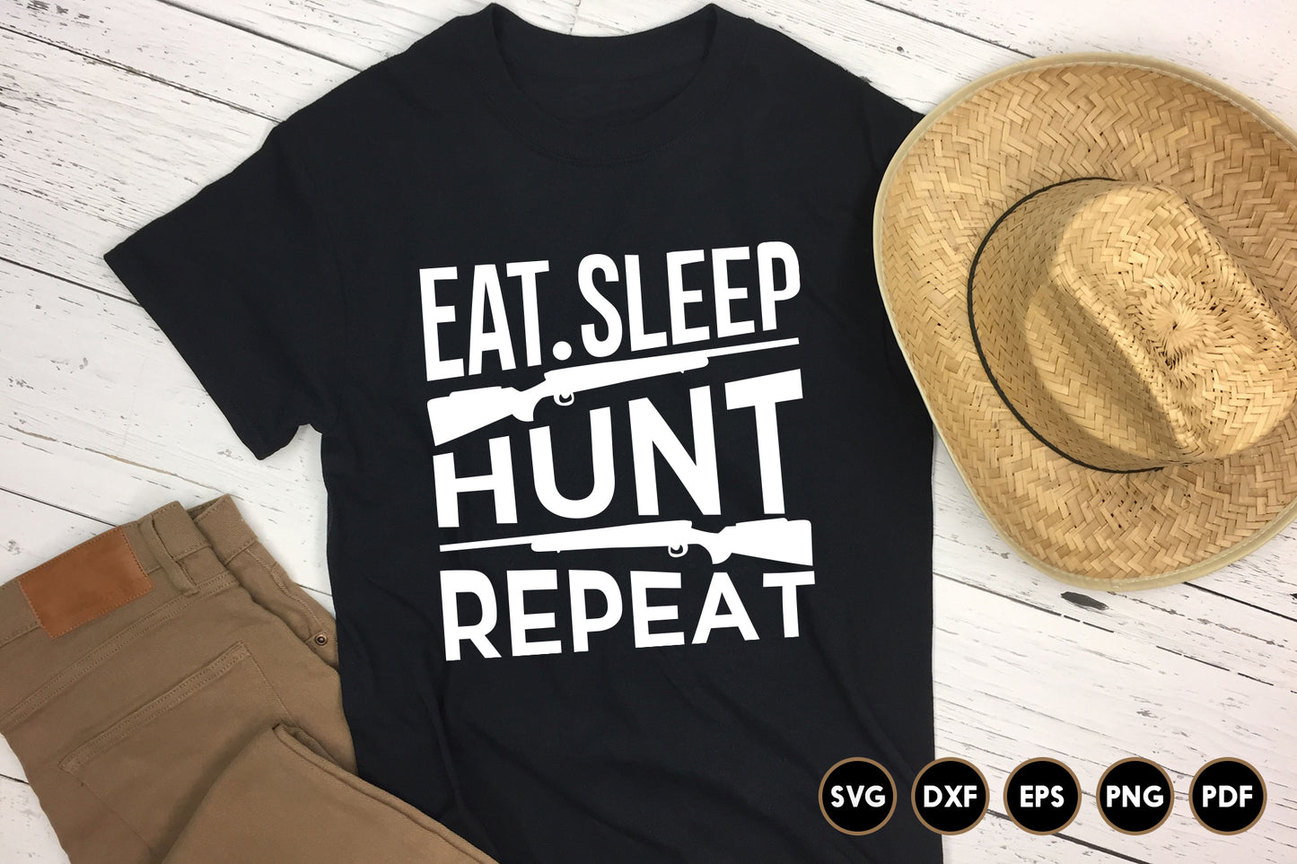 Eat Sleep Hunt Repeat, Hunting SVG Vector