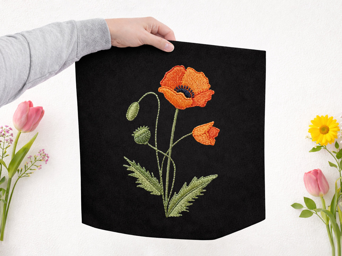 Embroidery Wildflower Sublimation Design PNG