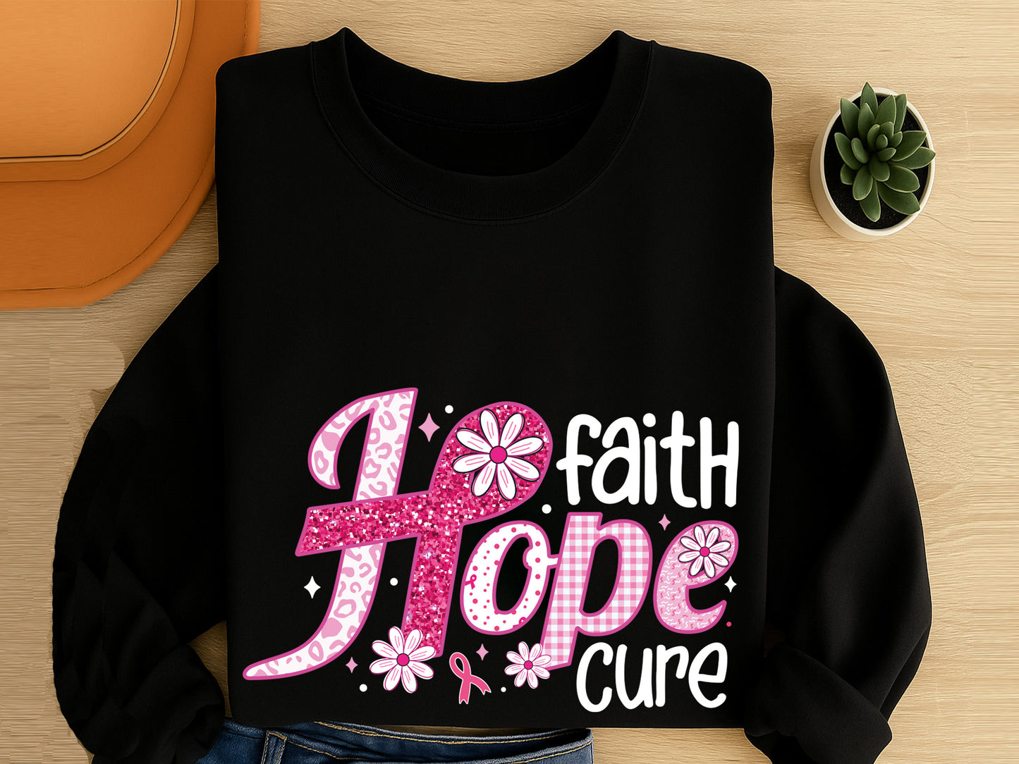 Faith Hope Cure - Preppy Breast Cancer Sublimation