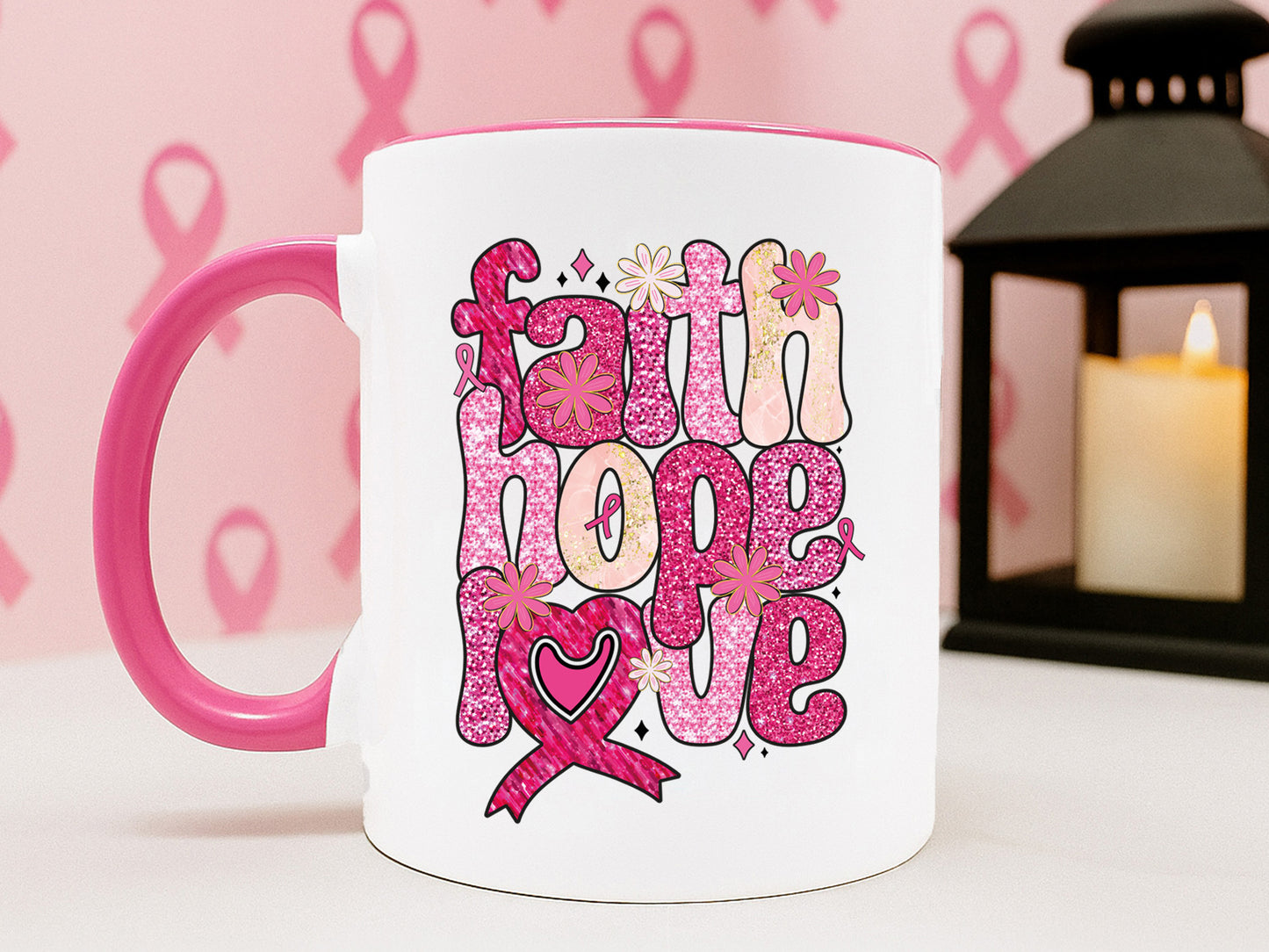 Faith Hope Love - Breast Cancer Preppy Sublimation