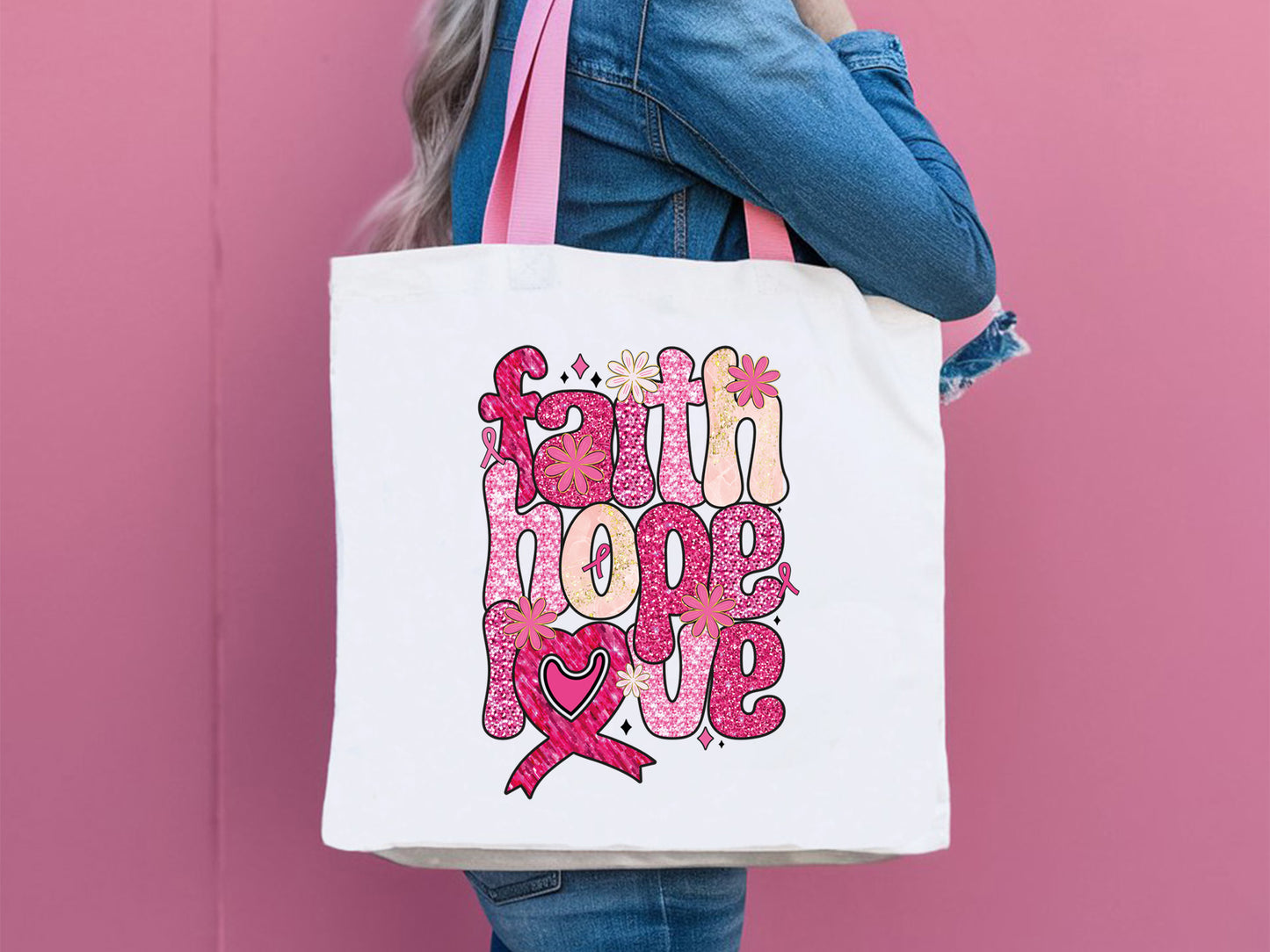 Faith Hope Love - Breast Cancer Preppy Sublimation