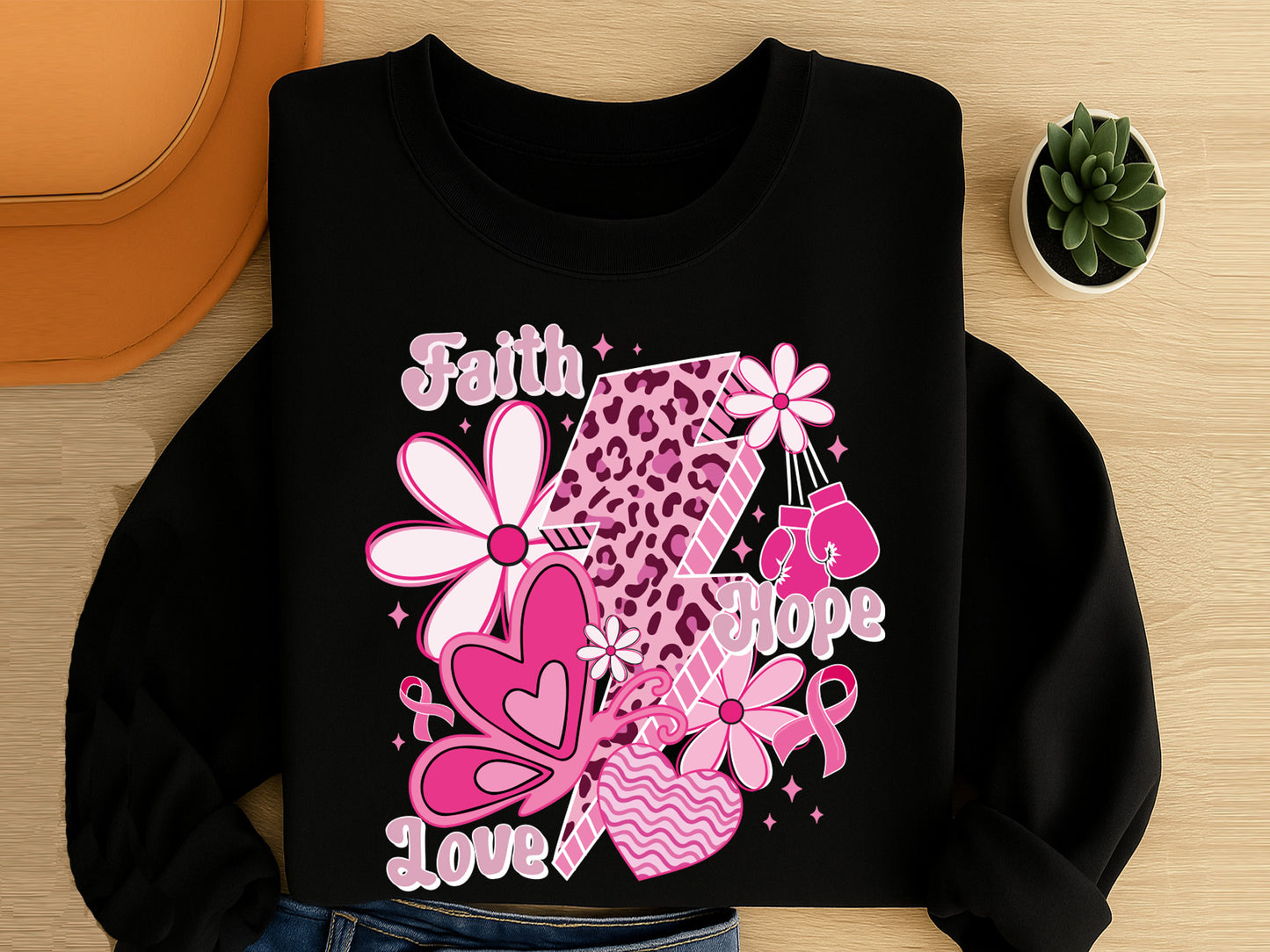 Faith Hope Love - Breast Cancer Sublimation Preppy