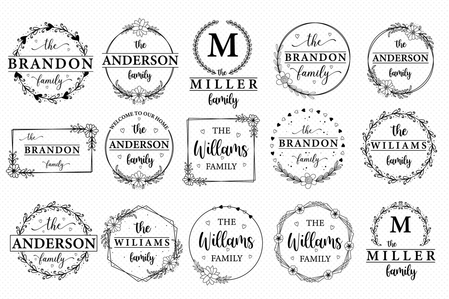 Family Name Monogram SVG Sign Making Bundle