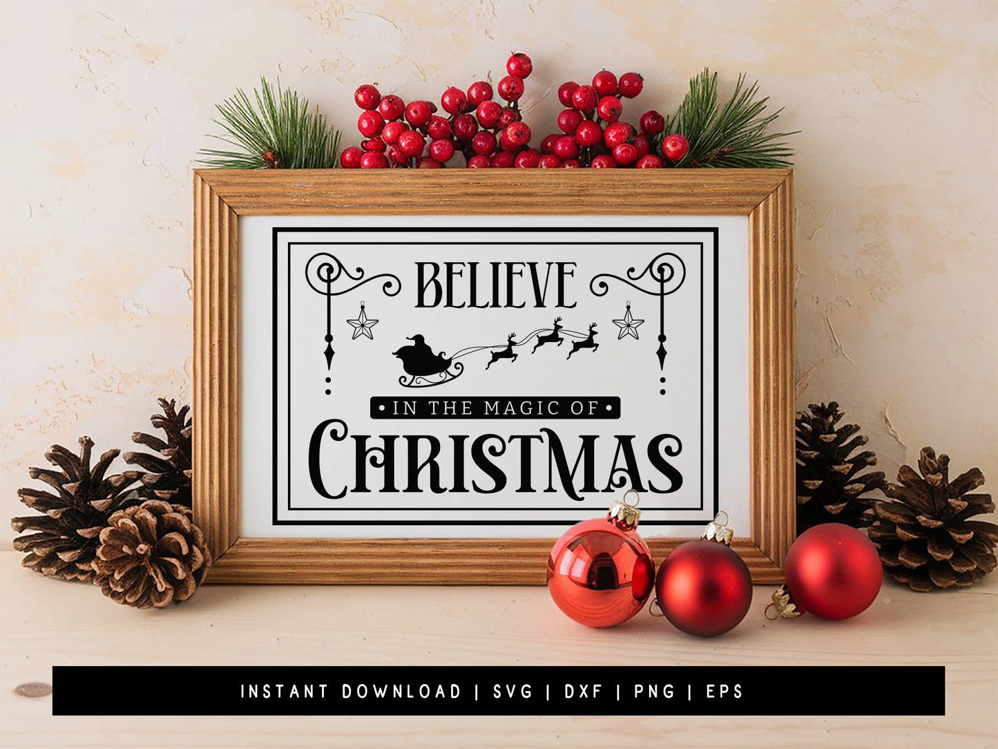 Farmhouse Believe in the Magic of Christmas Sign SVG