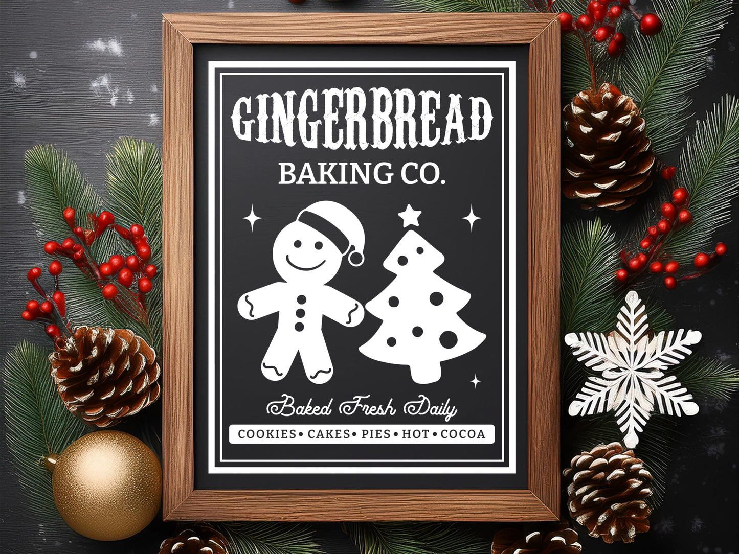 Farmhouse Christmas Sign SVG - Gingerbread Baking Co