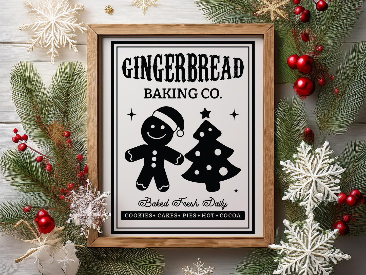 Farmhouse Christmas Sign SVG - Gingerbread Baking Co