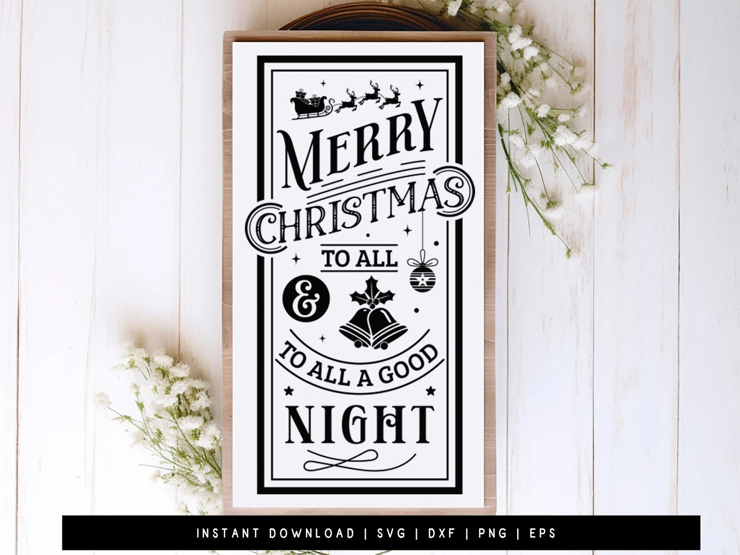 Farmhouse Merry Christmas To All Sign SVG File