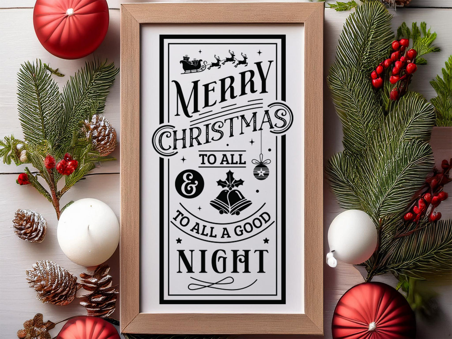 Farmhouse Merry Christmas To All Sign SVG File
