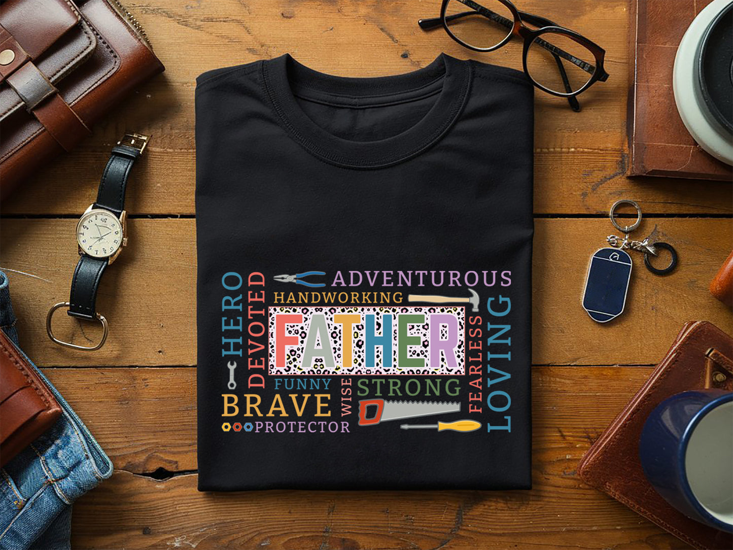 Father Hardworking Loving Strong Sublimation