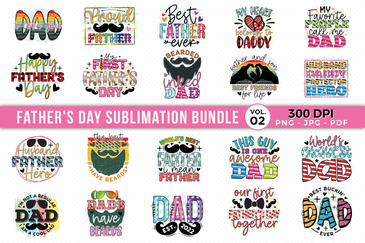 Father's Day Sublimation Designs Bundle