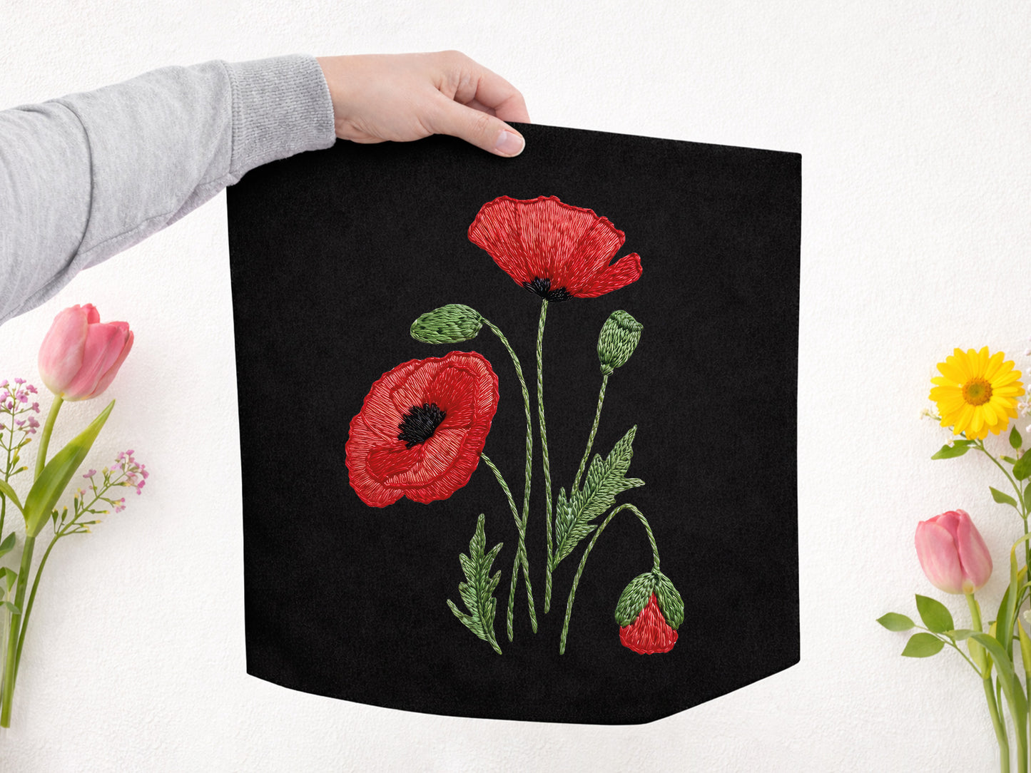 Faux Crochet Wildflower Sublimation PNG
