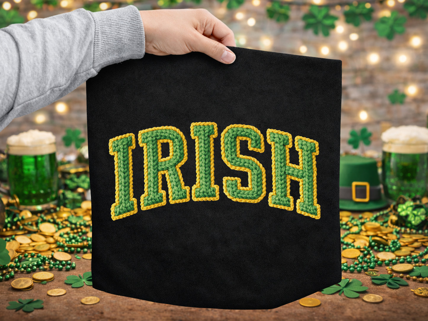 Faux Yarn Irish St Patrick's Day Sublimation PNG