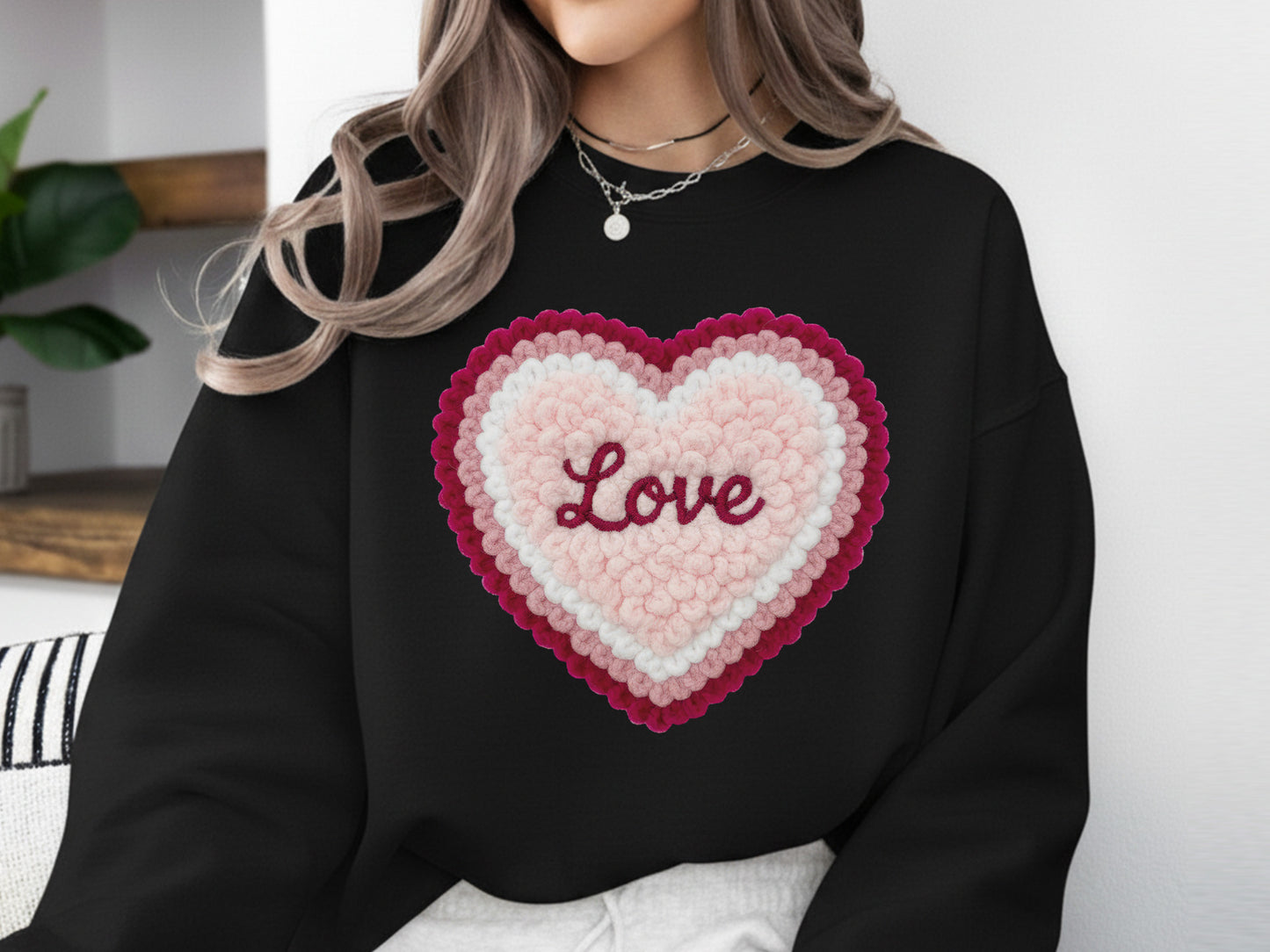 Faux Yarn Love Valentine Sublimation PNG