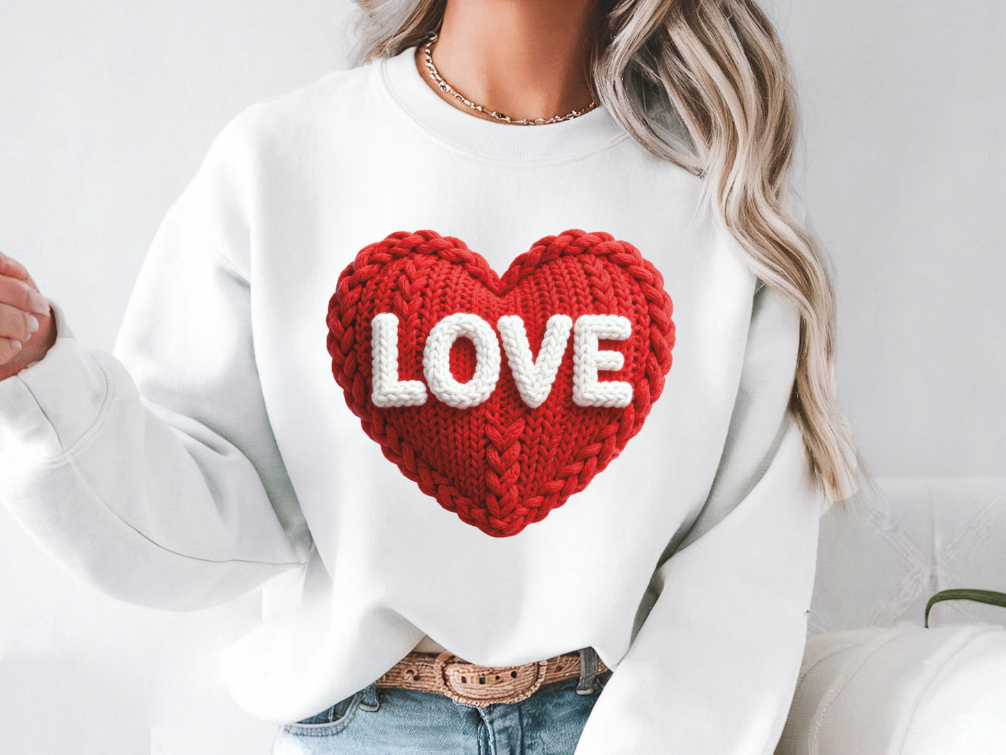 Faux Yarn Love Valentine Sublimation Transfer
