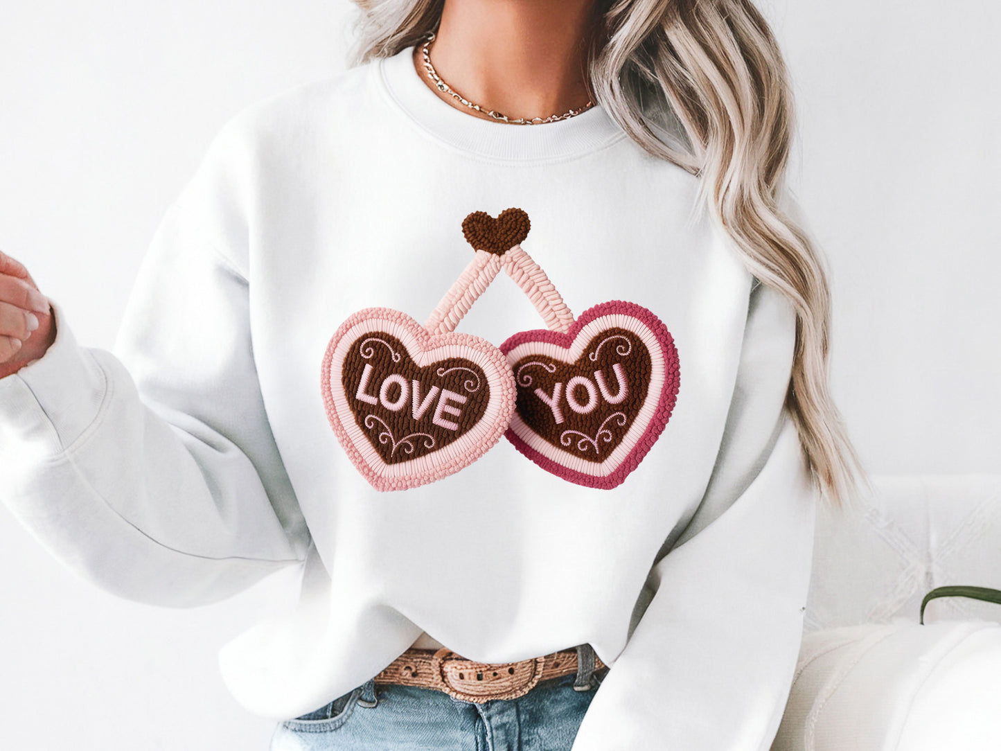 Faux Yarn Love You Valentine PNG Sublimation